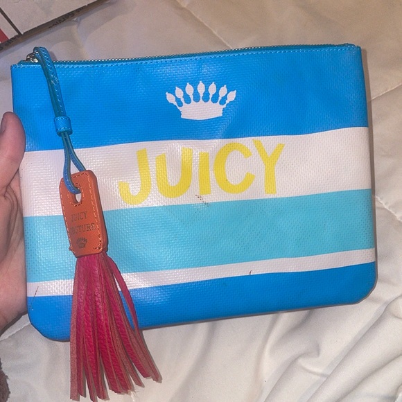 Vintage juicy contour Y2K wristlet/handbag with pink/orange tassel zipper pouch - Picture 4 of 17